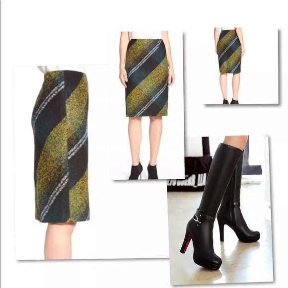 Classiques Entier Dresses & Skirts - CLASSIQUES ENTIER WOOL PLAID STRAIGHT SUIT SKIRT Classiques Entier Dresses & Skirts - CLASSIQUES ENTIER WOOL PLAID STRAIGHT SUIT SKIRT